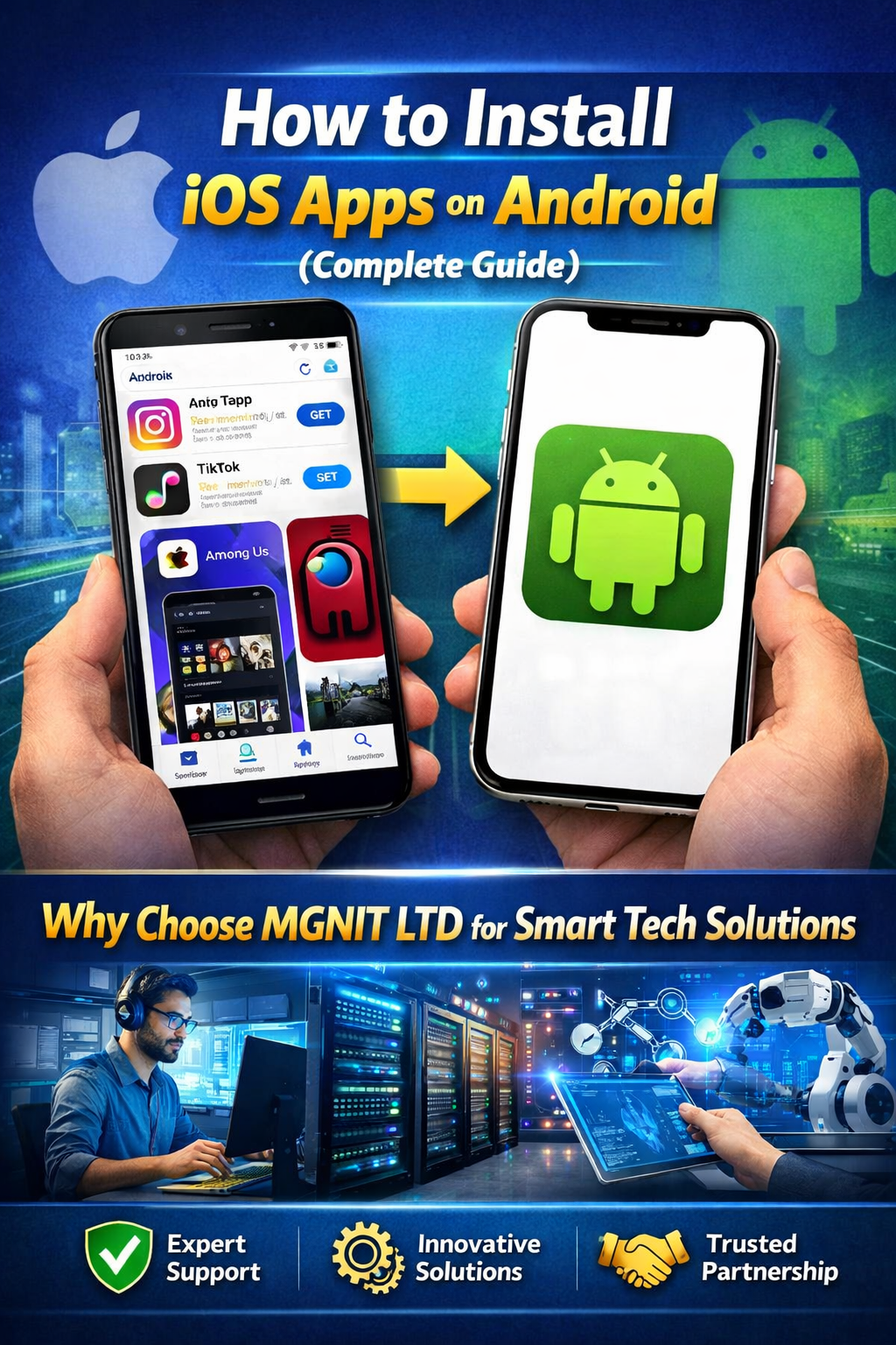 You are currently viewing How to Install iOS Apps on Android (Complete Guide) + Why Choose MGNIT LTD for Smart Tech Solutions